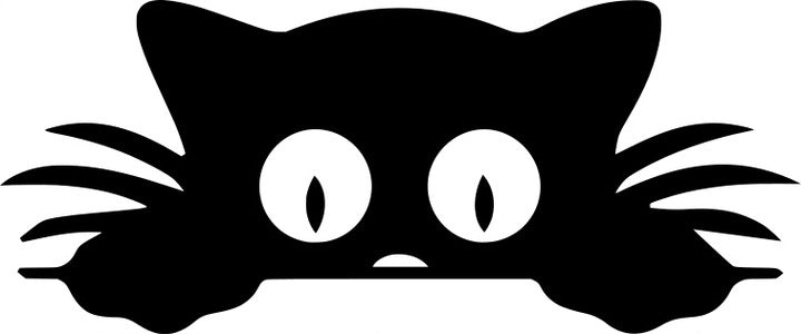 Sticker without background for car KITTEN WITH MUSTACHE 6 x 14,4 cm