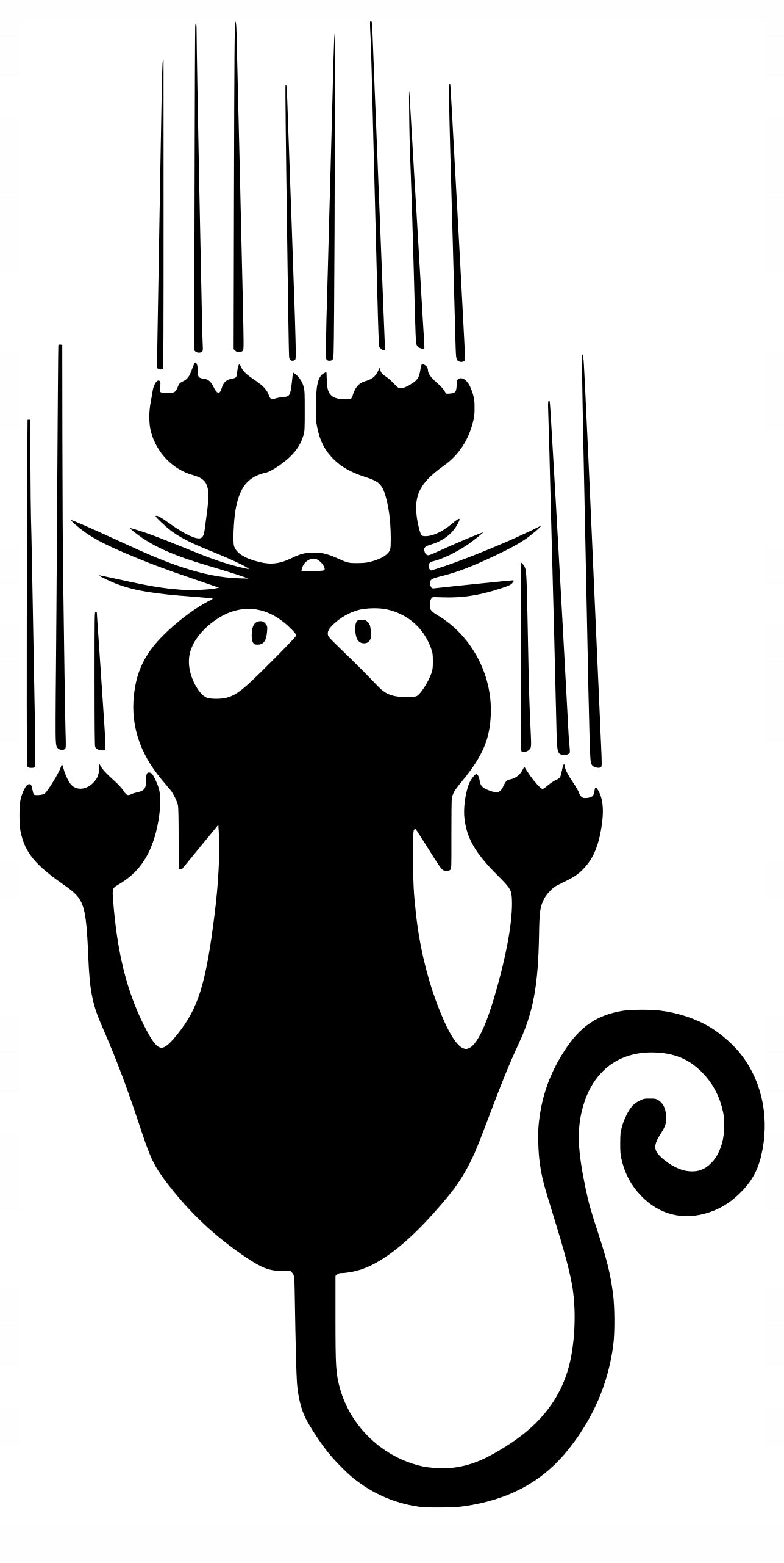 Sticker without background for car KITTEN with claw marks 21 x 10,6 cm