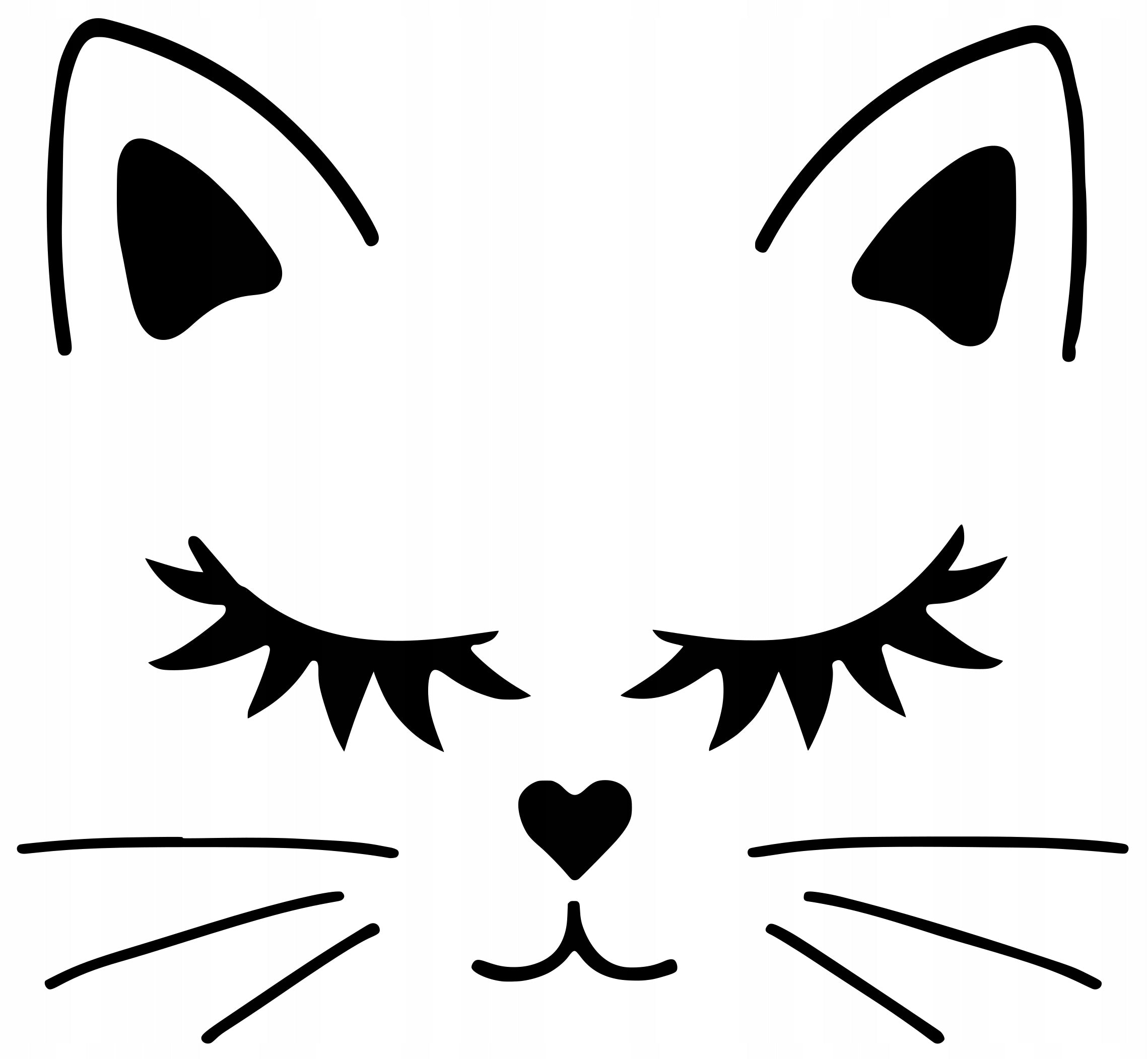 Sticker without background for car KITTEN with closed eyes 7 x 7,6 cm