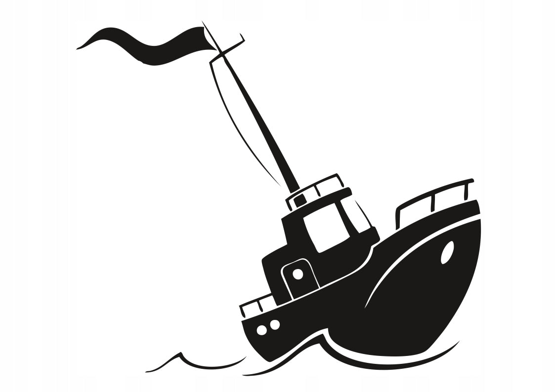 Sticker without background for car KUTER ship 15 x 17,2 cm