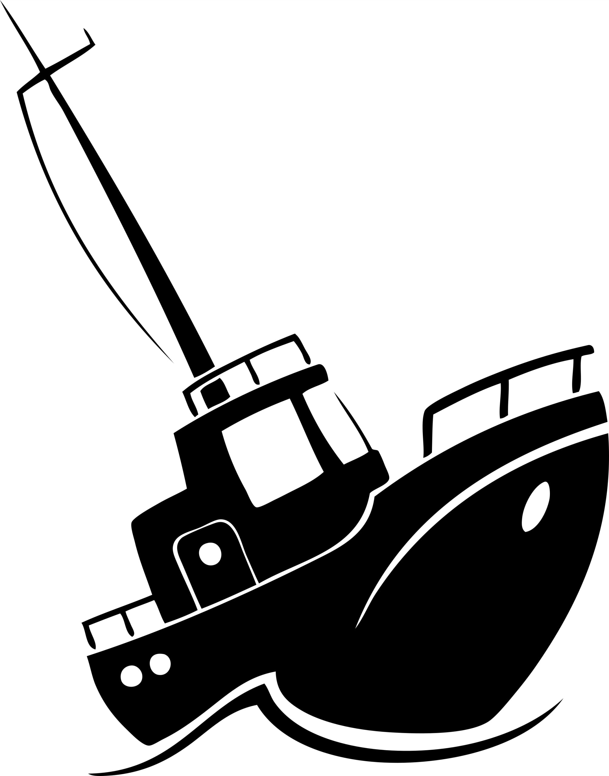 Sticker without background for car KUTER ship 17 x 13,4 cm