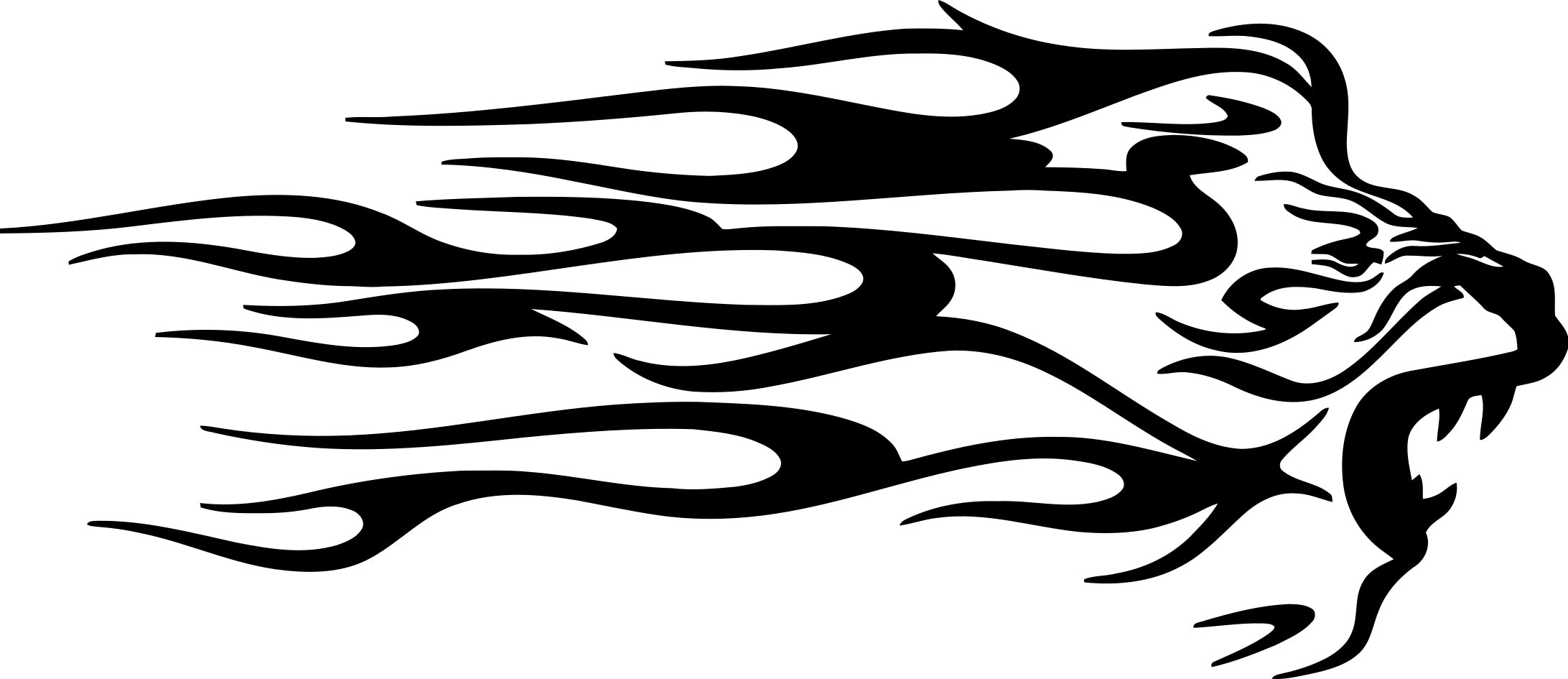 Sticker without background for car LION HEAD FLAMES 12 x 27,7 cm