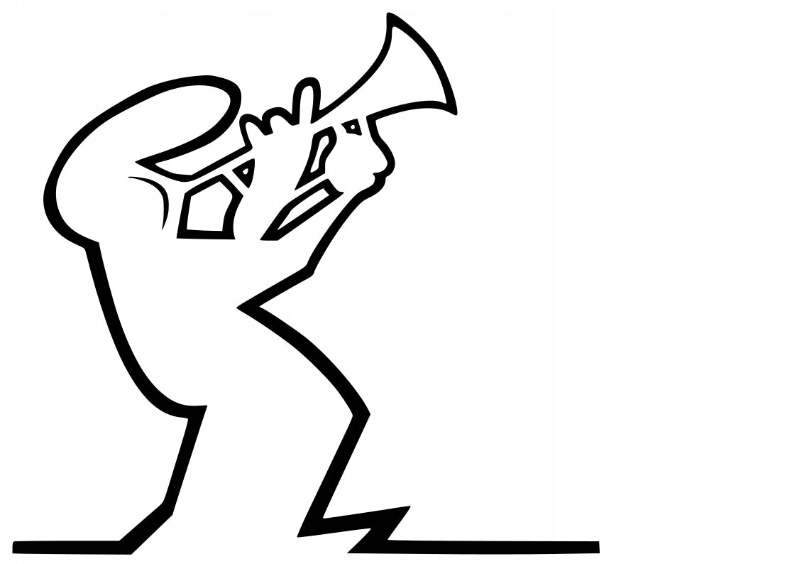 Sticker without background for car La Linea BALUM playing trumpet 15 x 16,2 cm