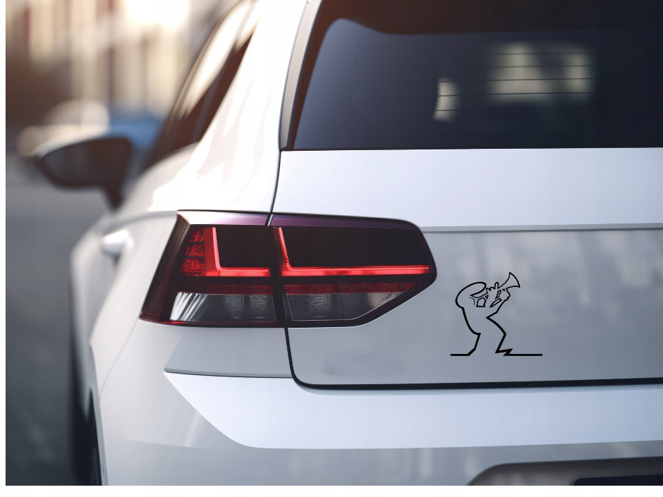 Sticker without background for car La Linea BALUM playing trumpet 18 x 19,5 cm EAN (GTIN) 5904933321223