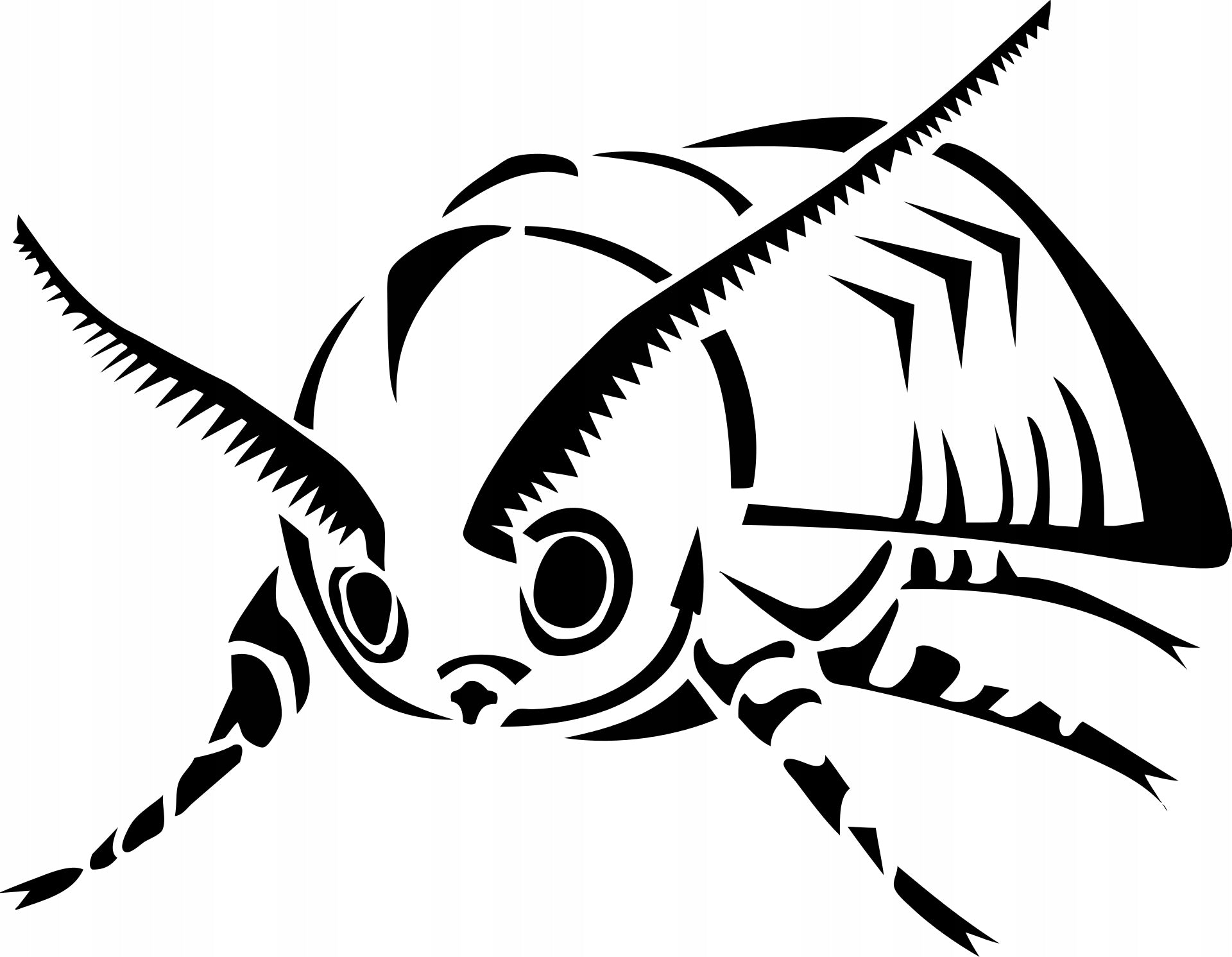 Sticker without background for car MOTH worm 12 x 16,2 cm