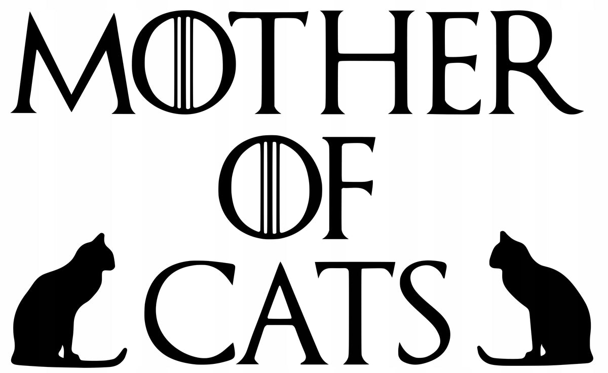 Sticker without background for car MOTHER OF CATS 17,8 x 29,0 cm