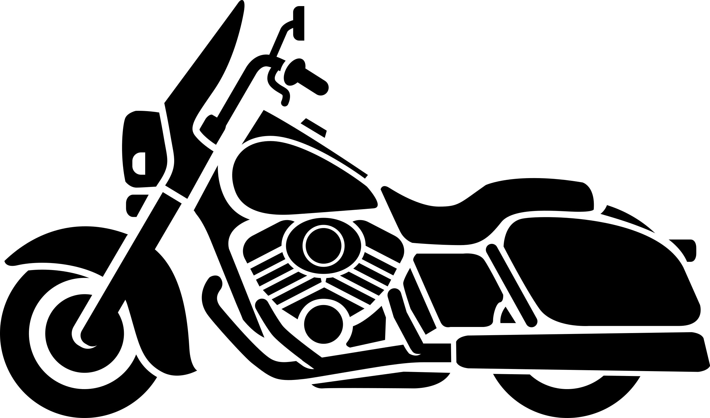 Sticker without background for car MOTORCYCLE CHOPPER 10 x 17,0 cm