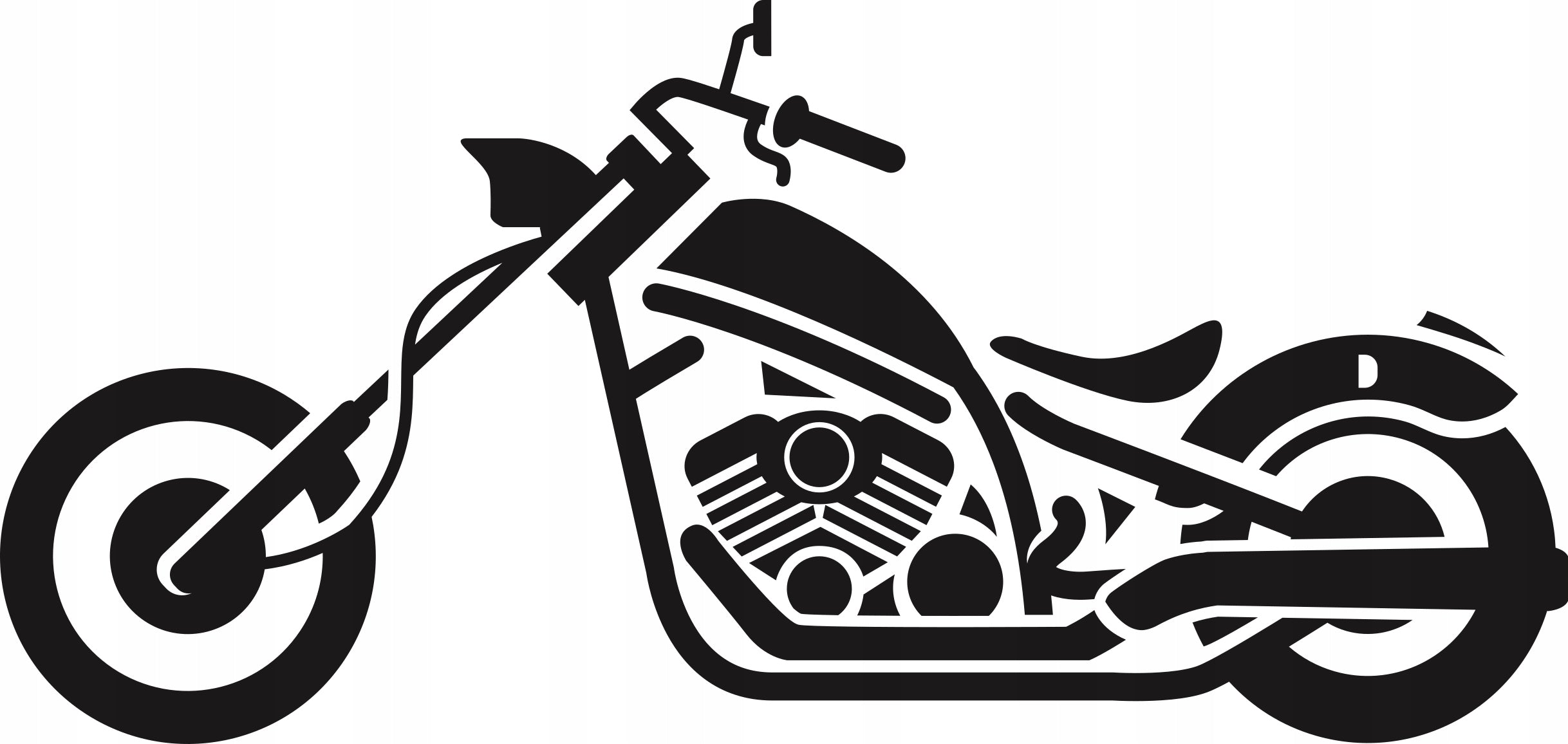 Sticker without background for car MOTORCYCLE CHOPPER motor 10 x 21,1 cm