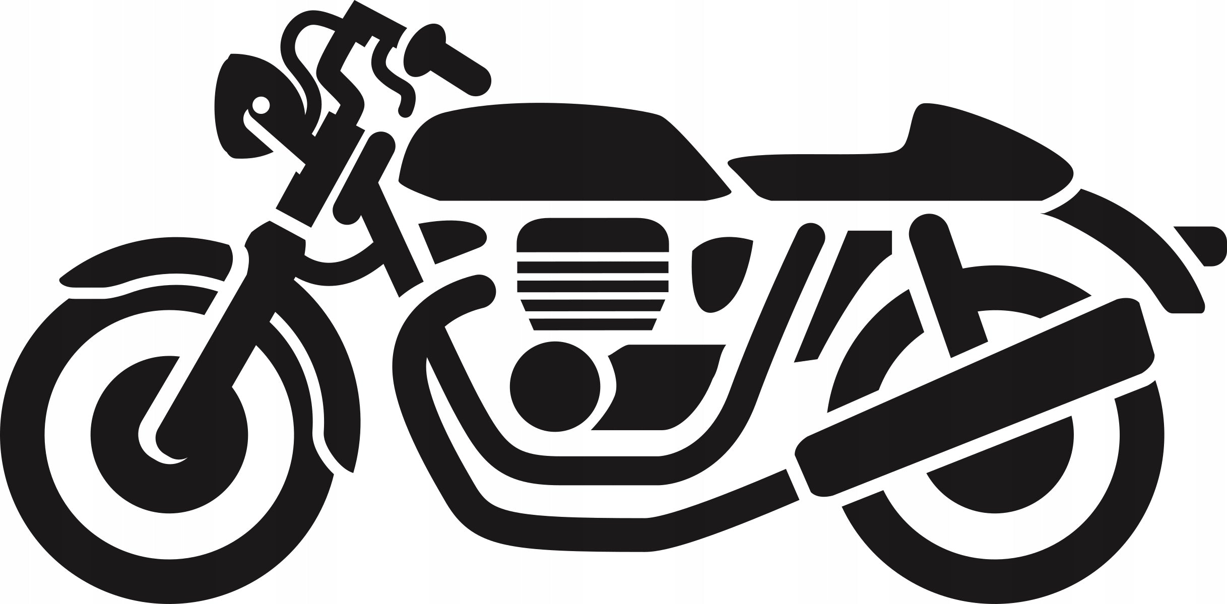 Sticker without background for car MOTORCYCLE retro classic 8 x 16,2 cm