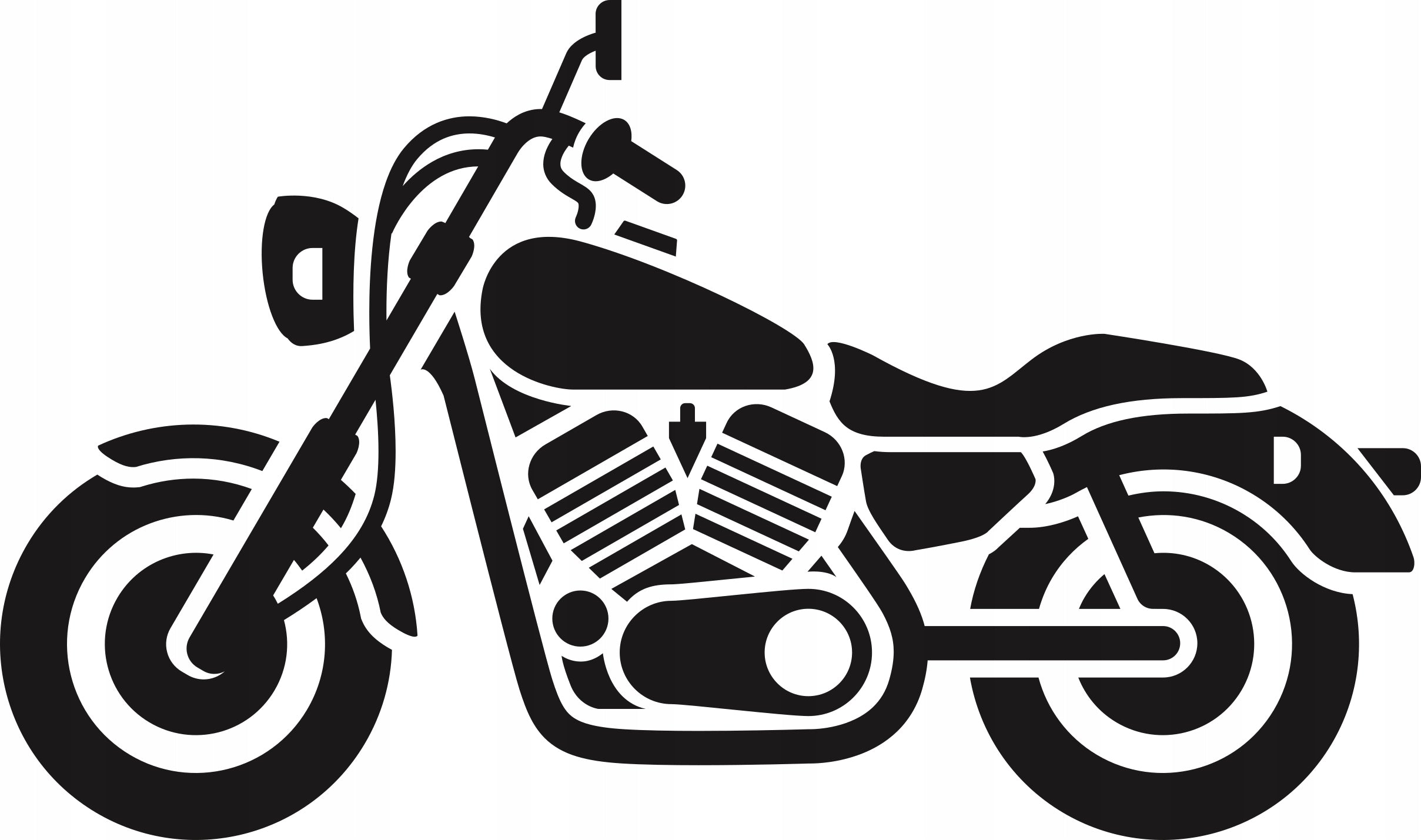 Sticker without background for car MOTORCYCLE silhouette 8 x 13,5 cm