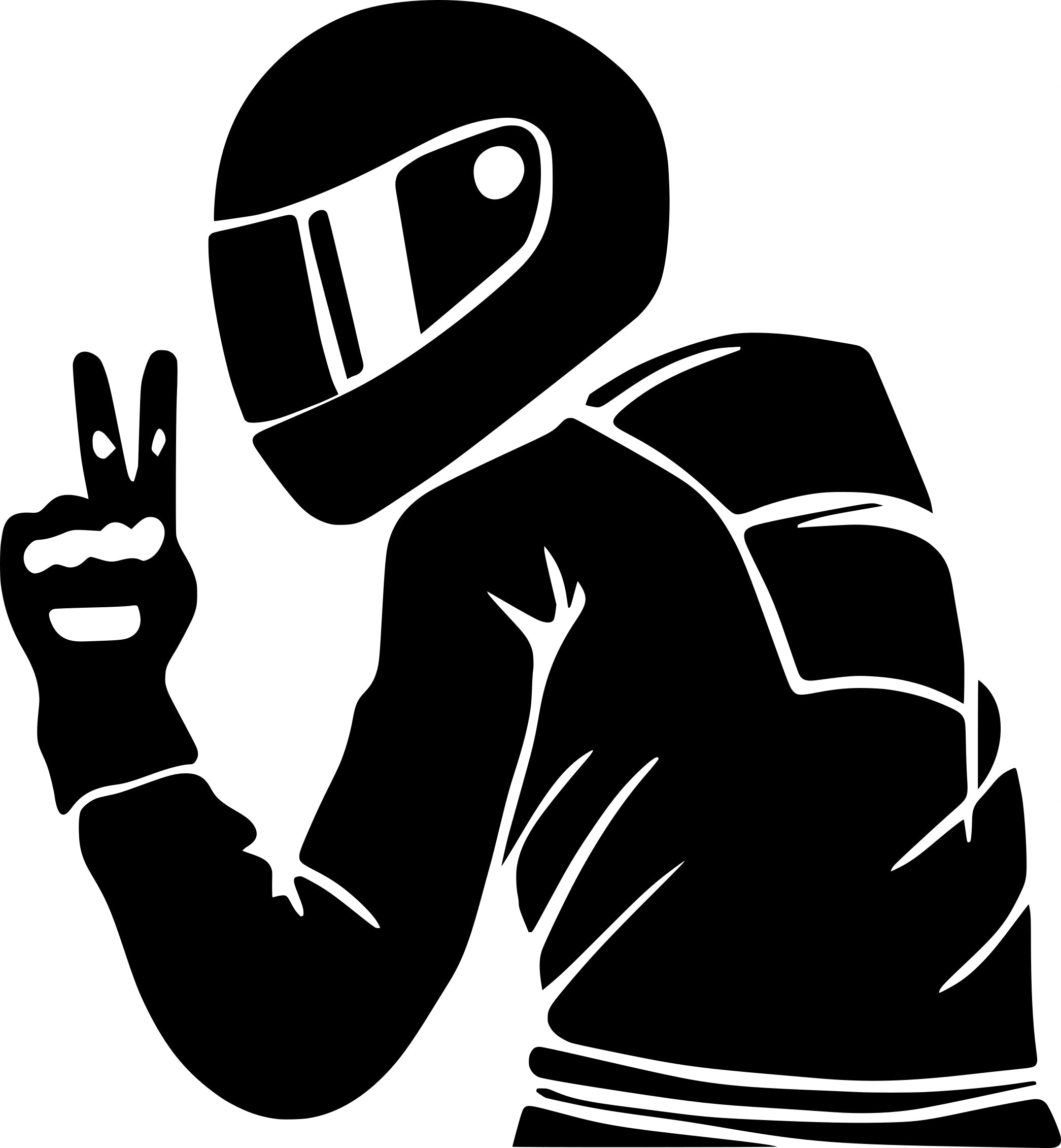 Sticker without background for car MOTORCYCLIST 12 x 11,0 cm