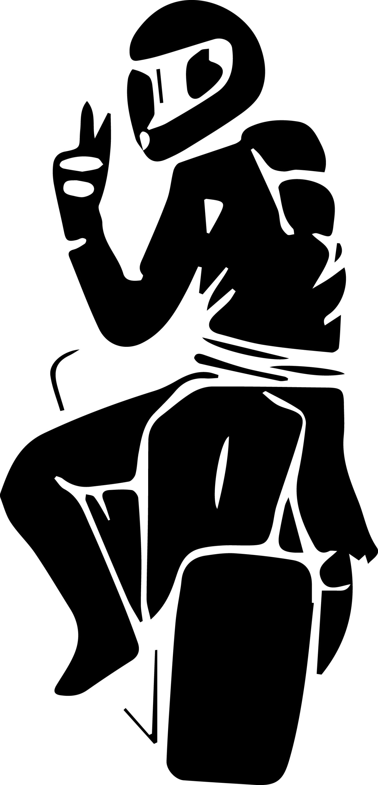 Sticker without background for car MOTORCYCLIST 20 x 10,0 cm