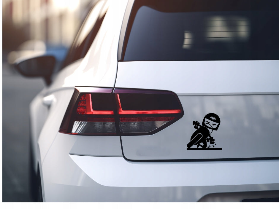 Sticker without background for car MOTORCYCLIST motor spark 18 x 17,2 cm Manufacturer's catalog number 18,00 x 17,20