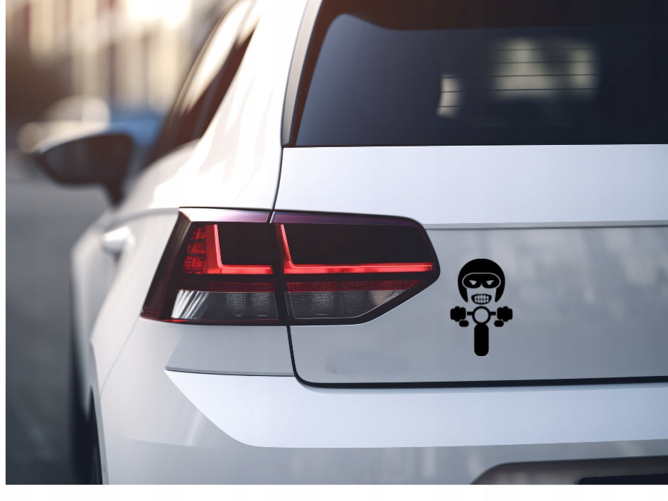 Sticker without background for car MOTORCYCLIST motorcyclist 18 x 11,6 cm Manufacturer's catalog number 18,00 x 11,60