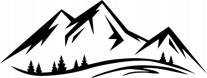Sticker without background for car MOUNTAINS LANDSCAPE 6 x 15,8 cm