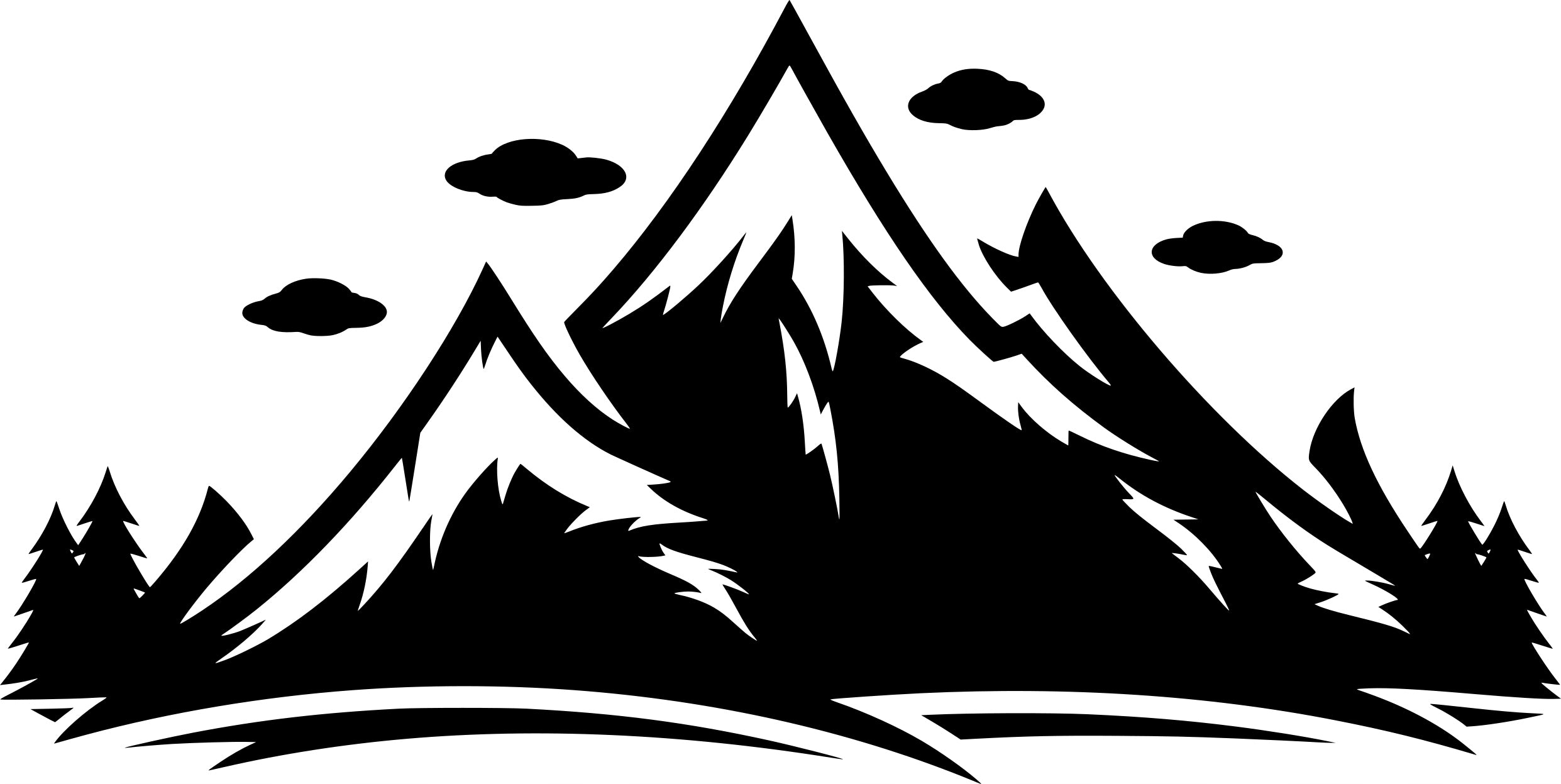 Sticker without background for car MOUNTAINS mountain landscape 14,6 x 29 cm