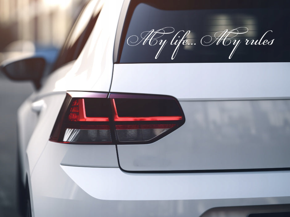 Sticker without background for car MY LIFE... MY RULES 6 x 27,0 cm EAN (GTIN) 5904933326266