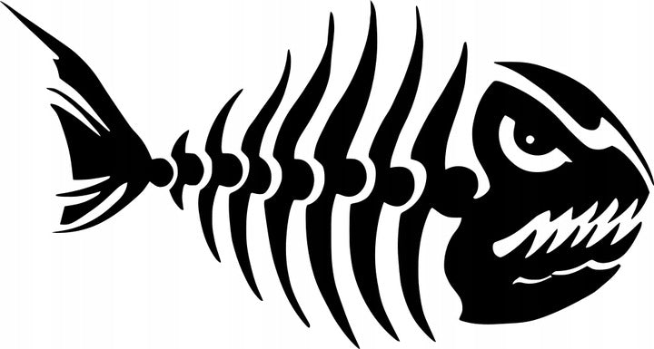 Sticker without background for car PIRANIA 10 x 18,7 cm