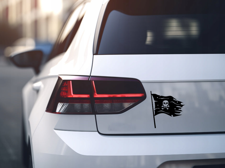 Sticker without background for car PIRATE FLAG pirate 15 x 13,7 cm EAN (GTIN) 5904933325825