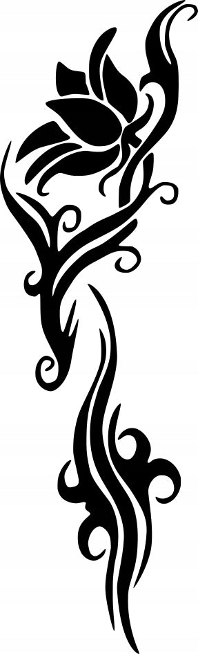 Sticker without background for car ROSE TRIBAL TATTOO 26 x 7,9 cm