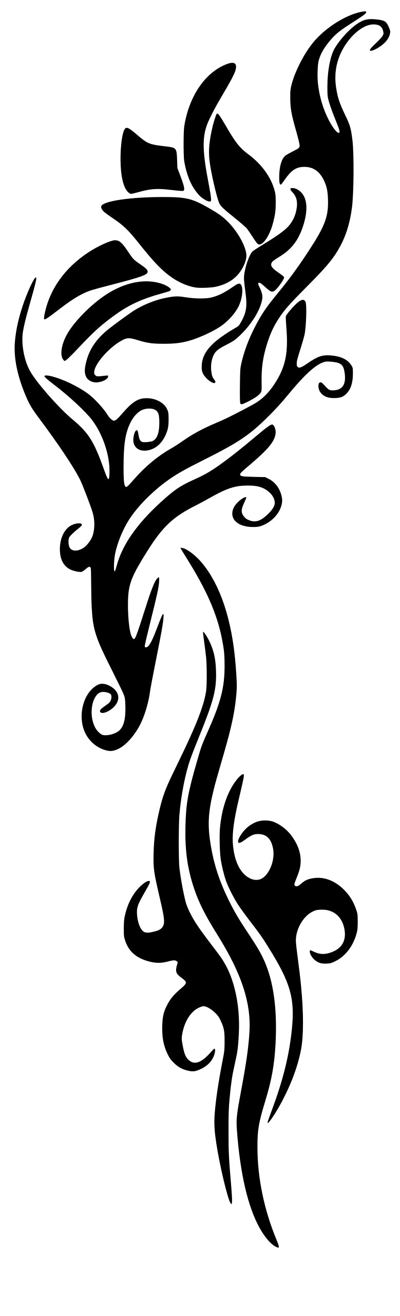 Sticker without background for car ROSE TRIBAL rose 29 x 8,8 cm