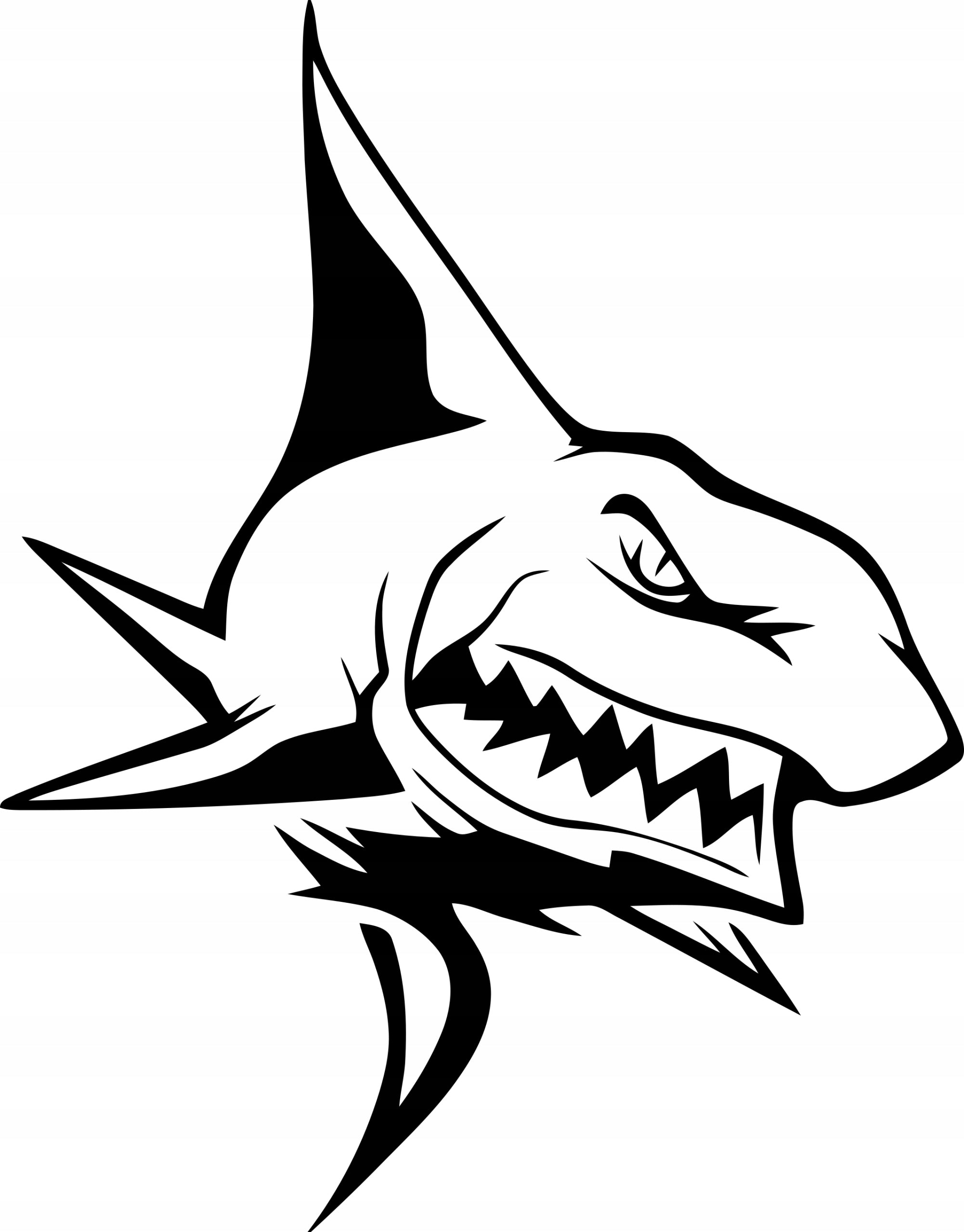 Sticker without background for car SHARK 20 x 15,6 cm