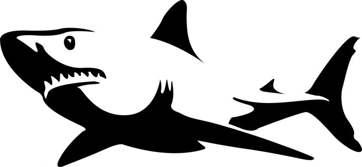 Sticker without background for car SHARK 6 x 13,2 cm