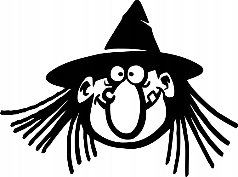 Sticker without background for car SMILING WITCH 10 x 13,5 cm