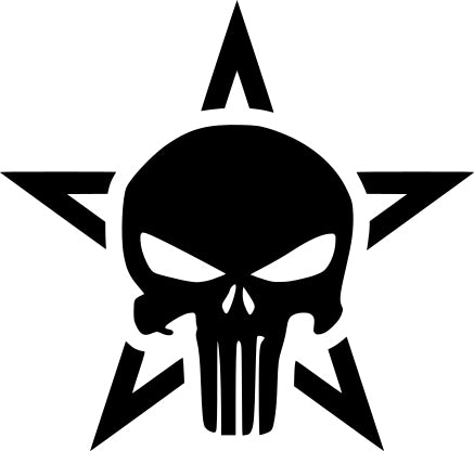 Sticker without background for car STAR PUNISHER 15 x 15,8 cm