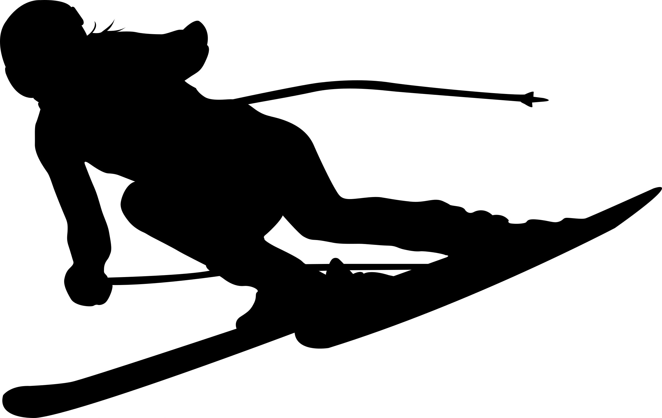 Sticker without background for car Skier skier 12 x 19,0 cm