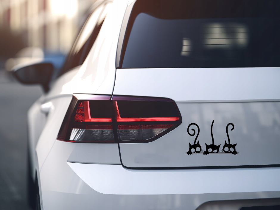 Sticker without background for car THREE KITTENS cats 16 x 24,1 cm EAN (GTIN) 5906379674017