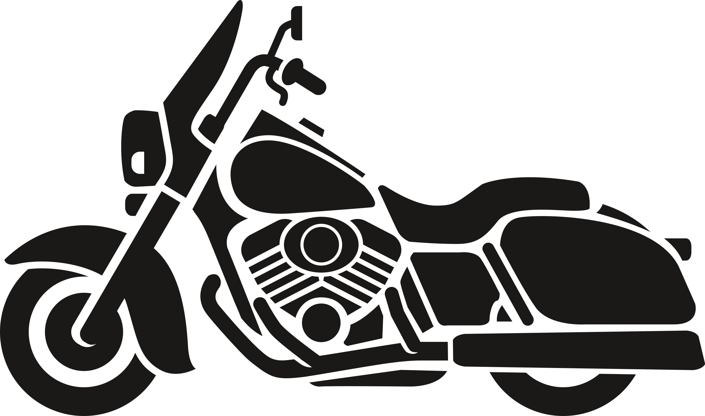 Sticker without background for car Touring motorcycle with trunks 10 x 17,0 cm