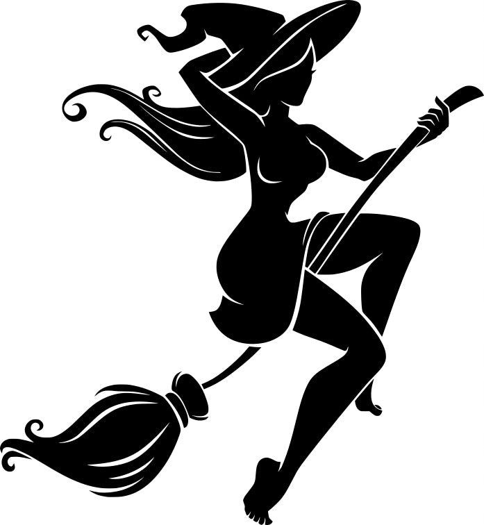 Sticker without background for car WITCH 12 x 11,1 cm