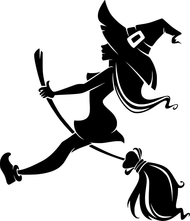 Sticker without background for car WITCH 20 x 17,3 cm