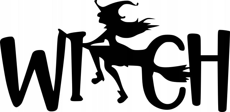 Sticker without background for car WITCH 7 x 14,4 cm