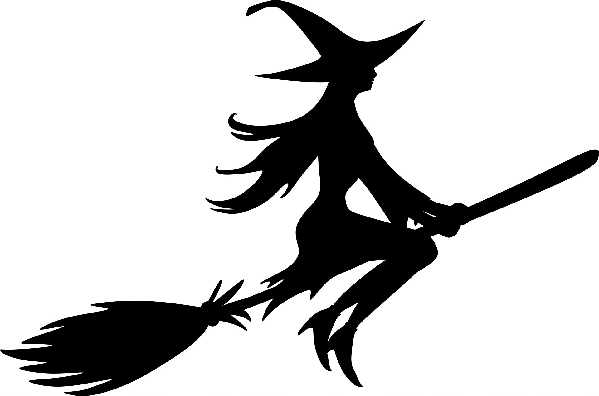 Sticker without background for car WITCH ON BROOM 14 x 21,2 cm