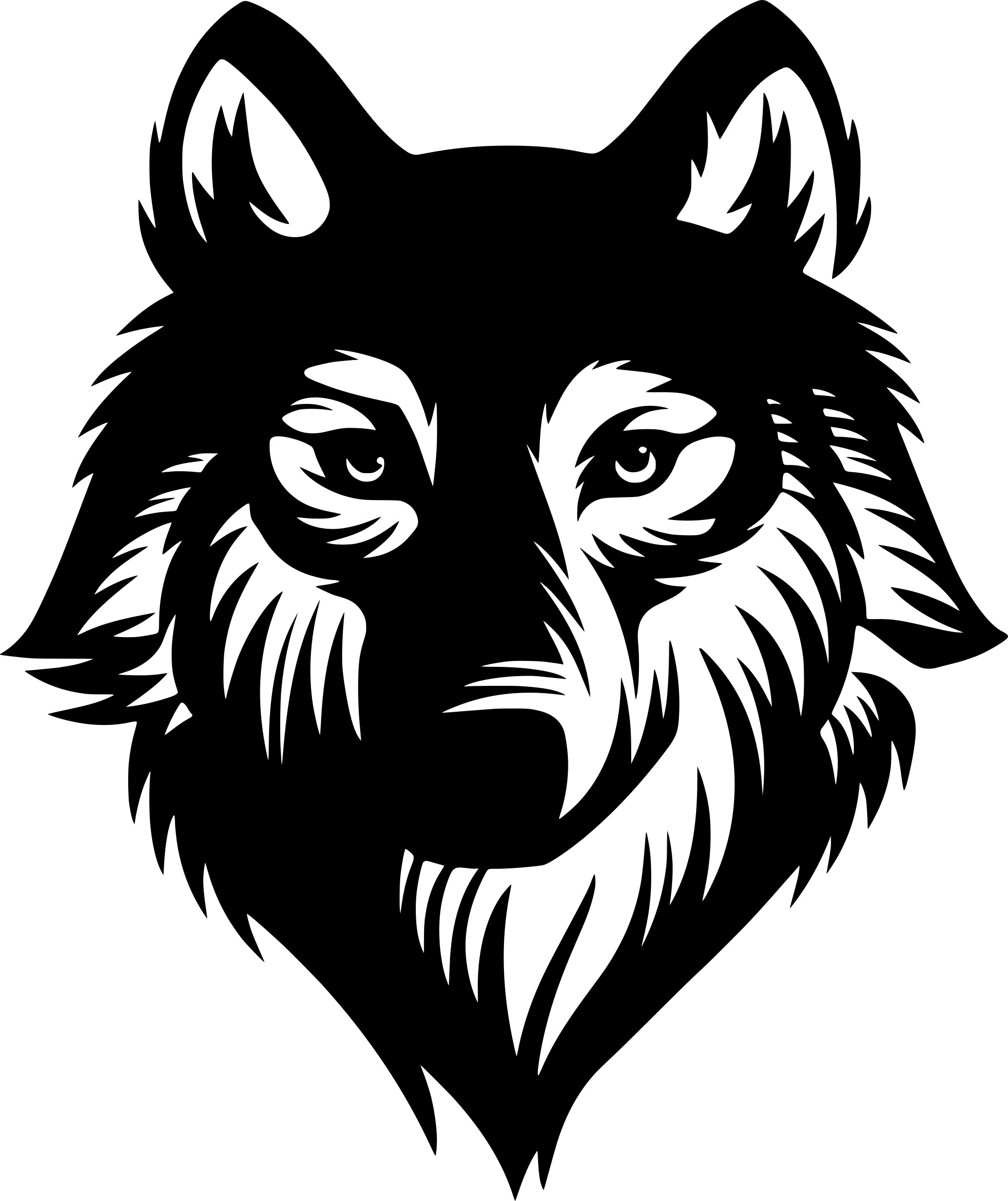 Sticker without background for car WOLF 24 x 20,1 cm