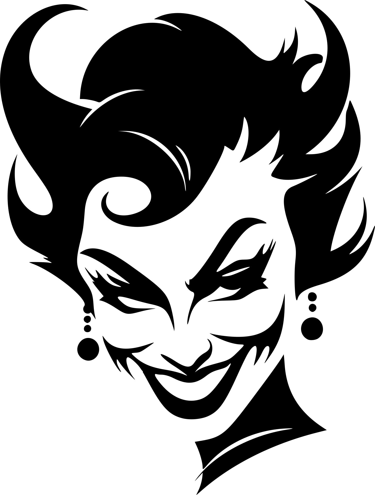 Sticker without background for car WOMAN JOKER 18 x 13,7 cm