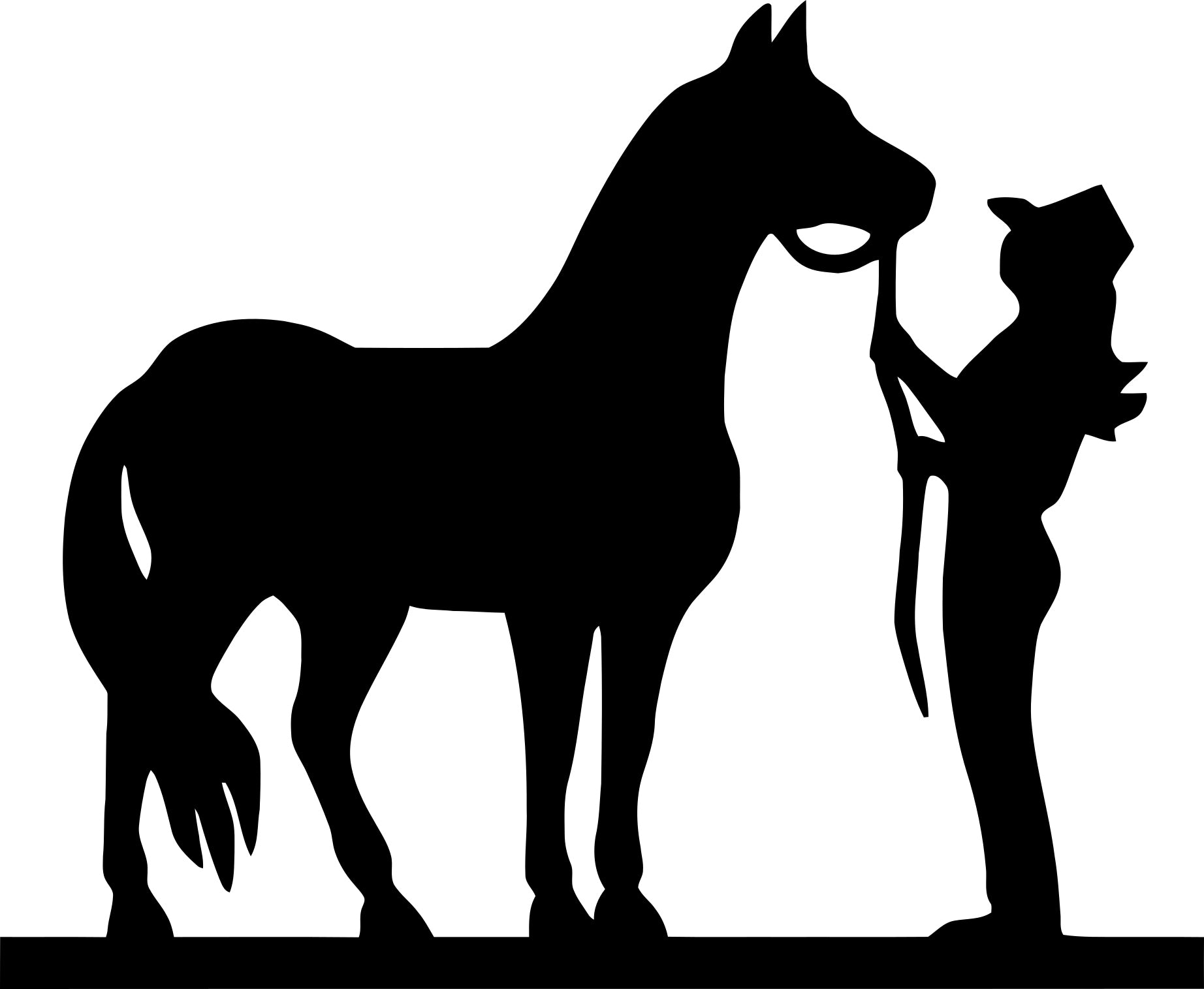 Sticker without background for car WOMAN WITH HORSE western 12 x 14,6 cm