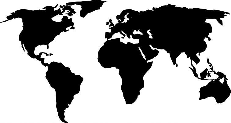 Sticker without background for car WORLD MAP trunks 14 x 26,3 cm