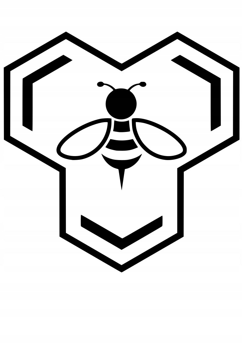 Sticker without background for car beekeeper HONEYCOMB 18 x 17,7 cm