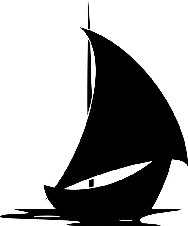 Sticker without background for car boat SAILBOAT 21 x 17,7 cm
