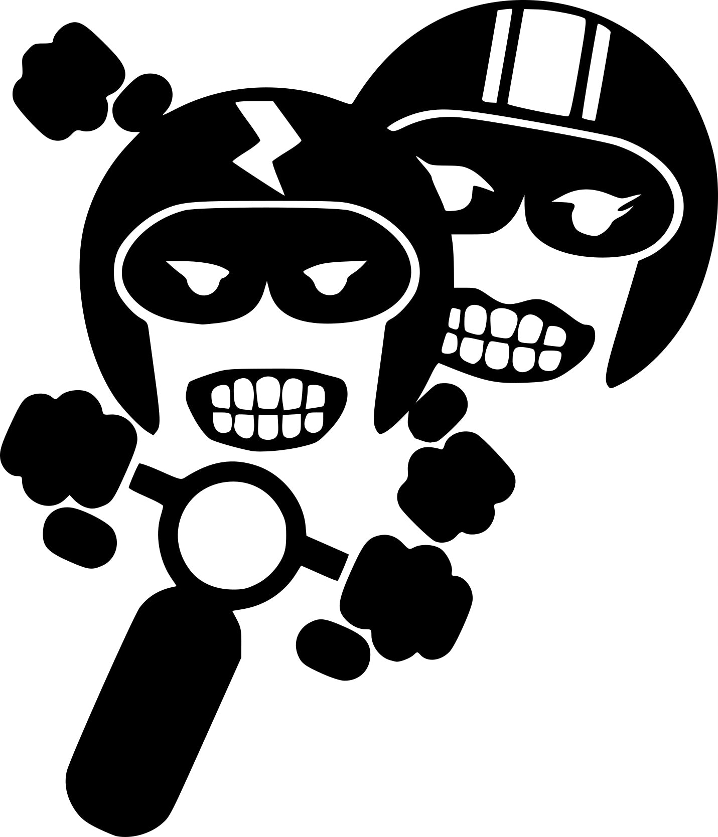 Sticker without background for car couple MOTORCYCLISTS 12 x 10,3 cm