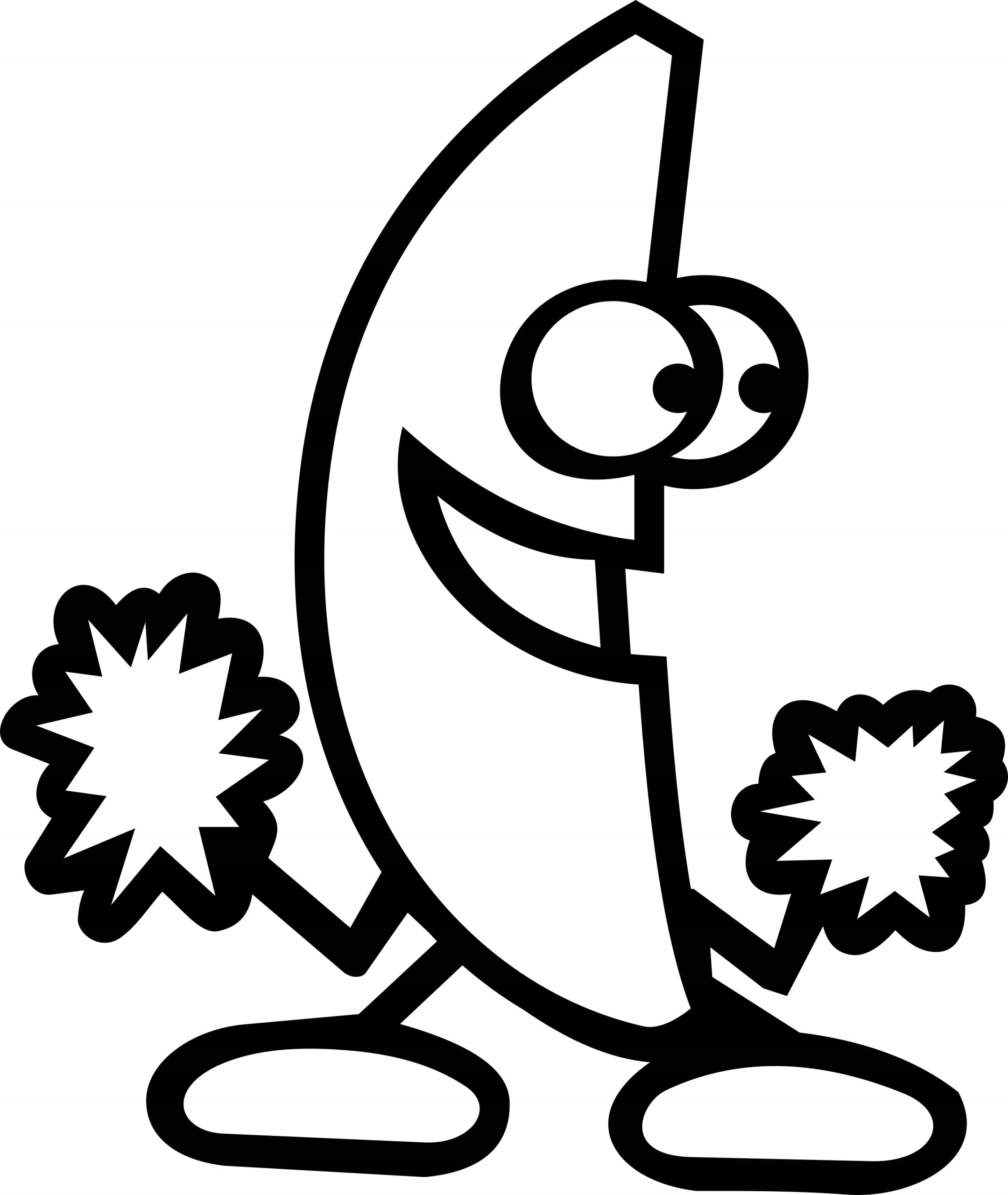 Sticker without background for car dancing BANANA with POMPOMS 15 x 12,6 cm