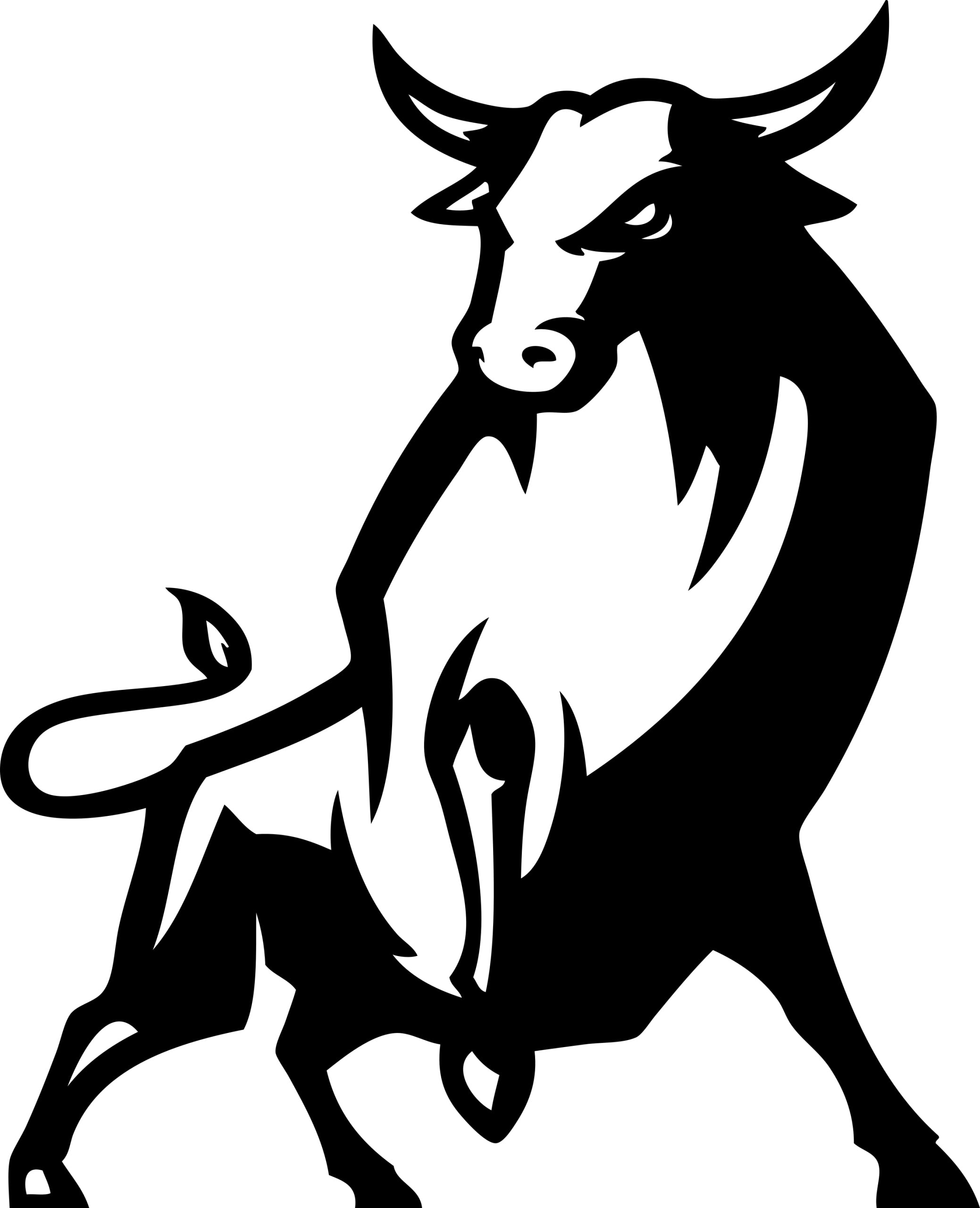 Sticker without background for car feisty BULL 18 x 14,6