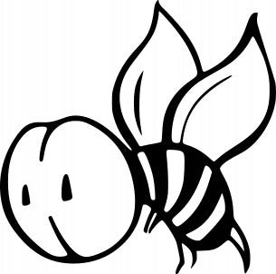 Sticker without background for car funny BEE big EYES 12 x 12,1 cm