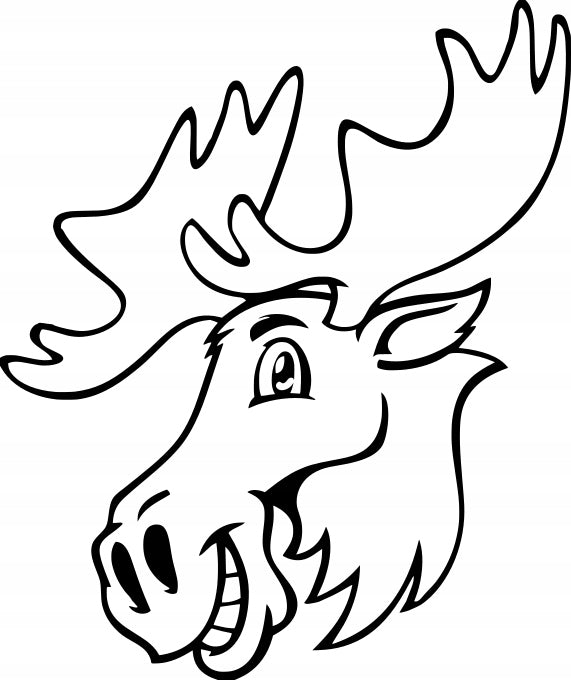 Sticker without background for car funny MOOSE HEAD ELK 15 x 12,6 cm
