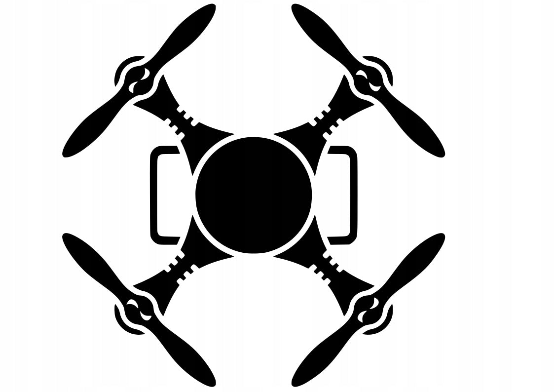 Sticker without background for car helmet laptop trunks DRONE 18 x 18,0 cm