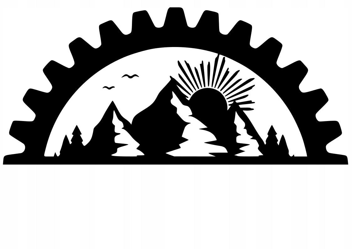 Sticker without background for car helmet laptop trunks LANDSCAPE MOUNTAINS 12 x 26,4 cm