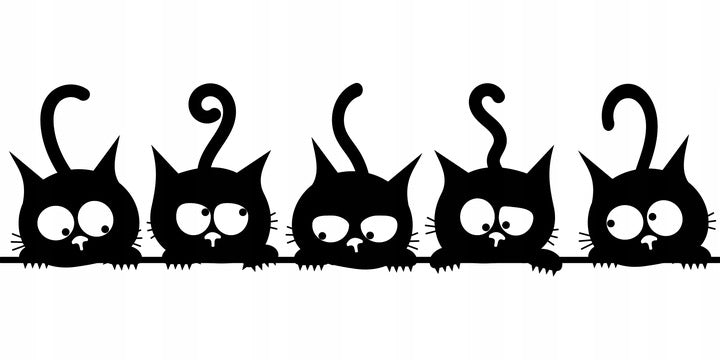 Sticker without background for car helmet trunks FIVE KITTENS 5 x 18,6 cm